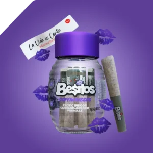 Besitos Preroll Coffin Kisses limited edition cannabis pre-roll with dark themed packaging and premium handcrafted roll