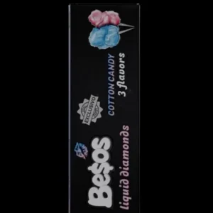 Besos Dual Switch Cotton Candy vape with sweet flavor and dual mode functionality
