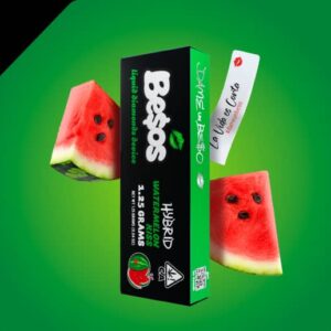 Watermelon Kiss disposable vape device featuring a sweet juicy watermelon flavor with a sleek premium design