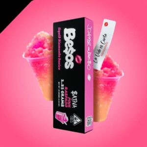 Pink Raspado disposable vape device with a sweet icy raspberry candy flavor profile and sleek premium design